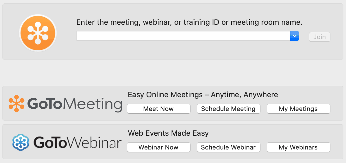 GoToWebinar desktop app