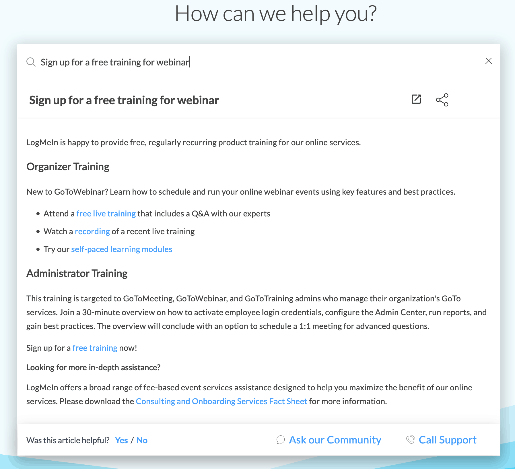 Gotowebinar support FAQ