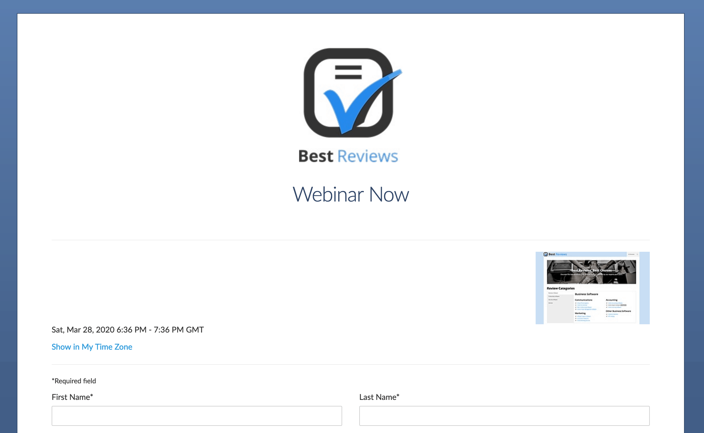 GoToWebinar invitation