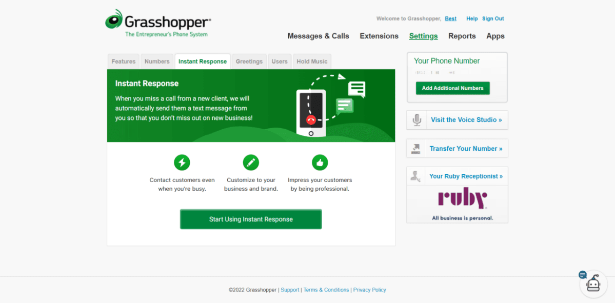 Grasshopper instant response