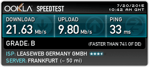 HideIPVPN speed test Germany