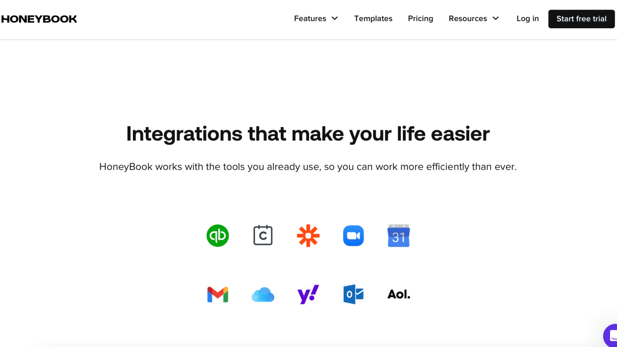 HoneyBook integrations