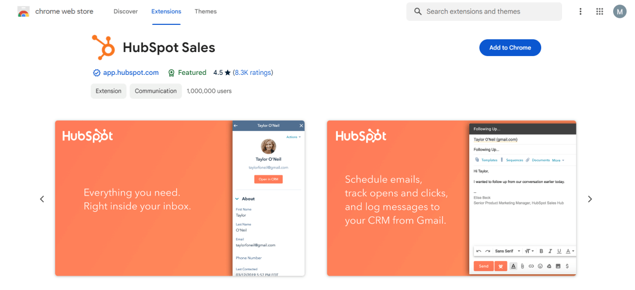 HubSpot extensions