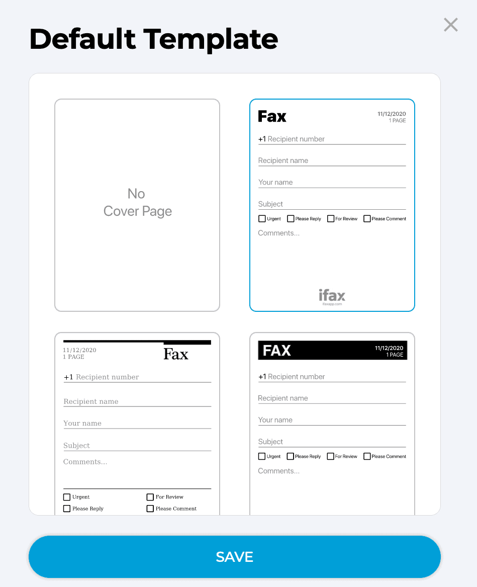 iFax cover pages templates