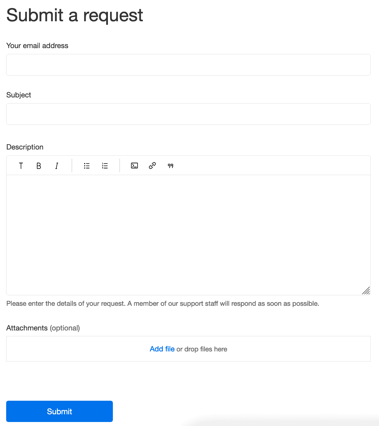 iFax email form