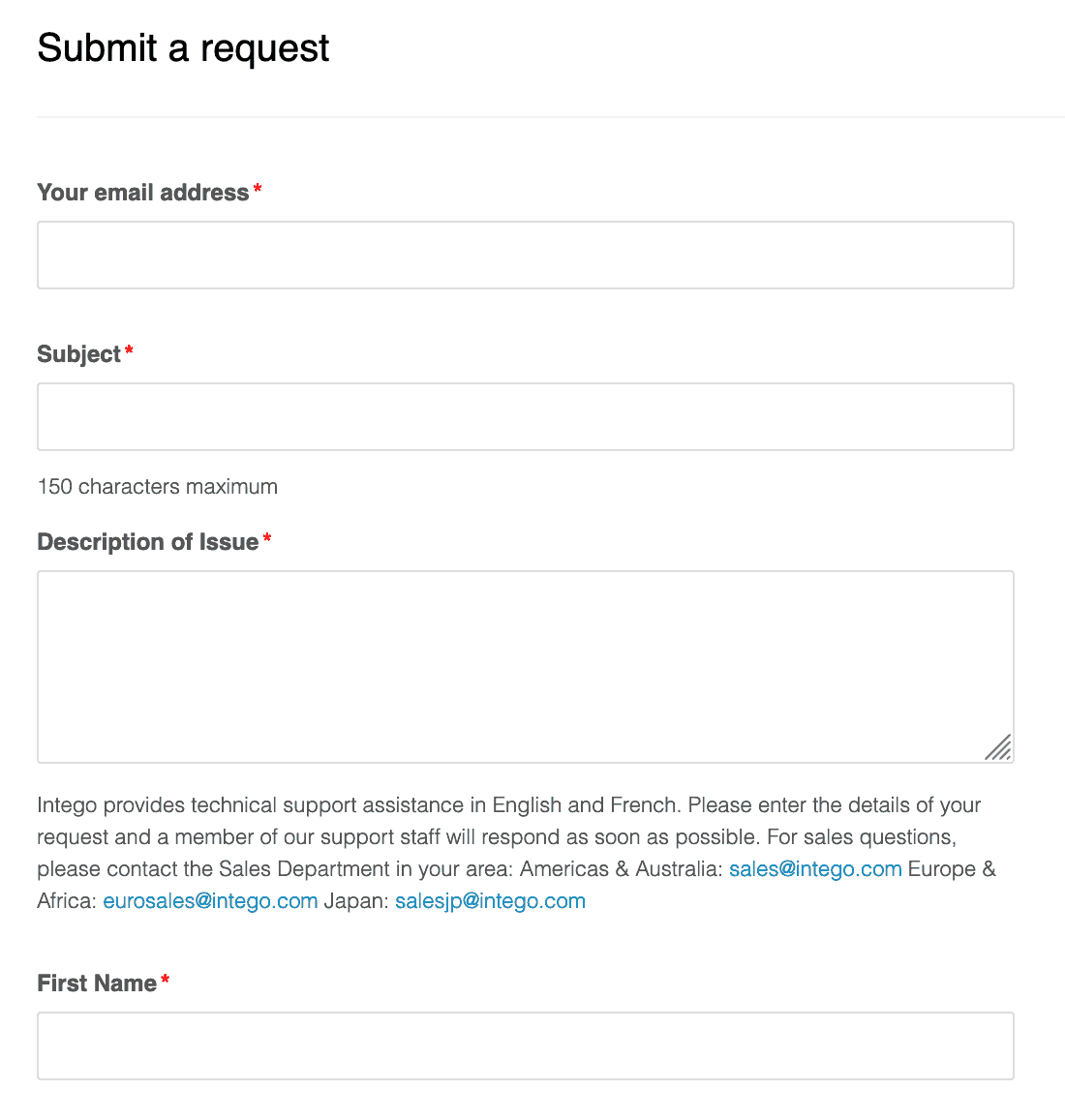 Request form