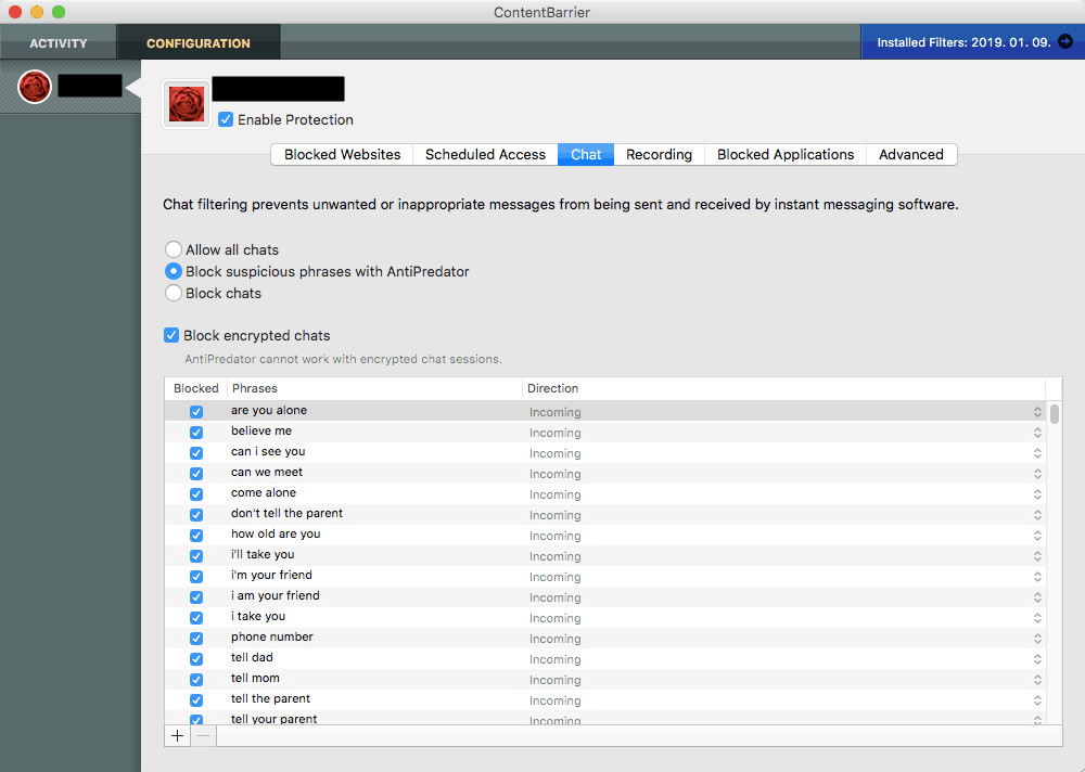 ContentBarrier's AntiPredator tool