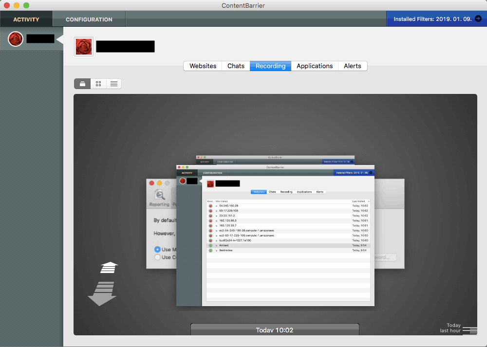 Screenshots taken by Intego ContentBarrier