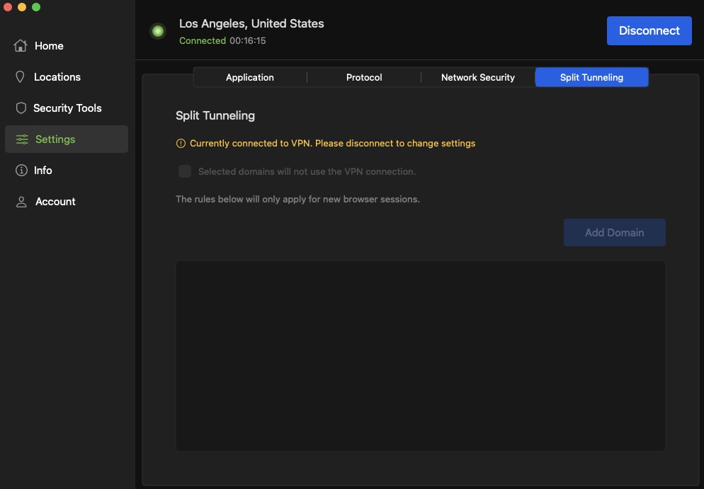 IPVanish split tunneling