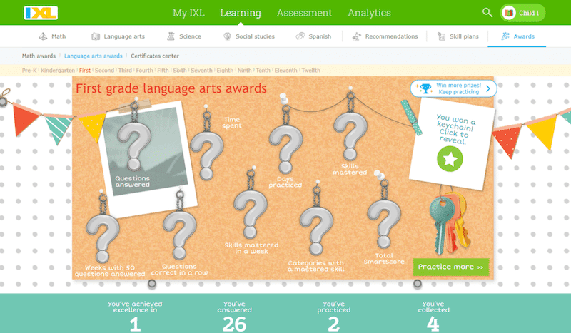 IXL awards