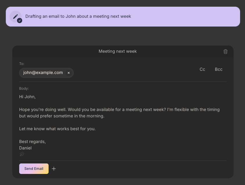 Jace AI automatic draft