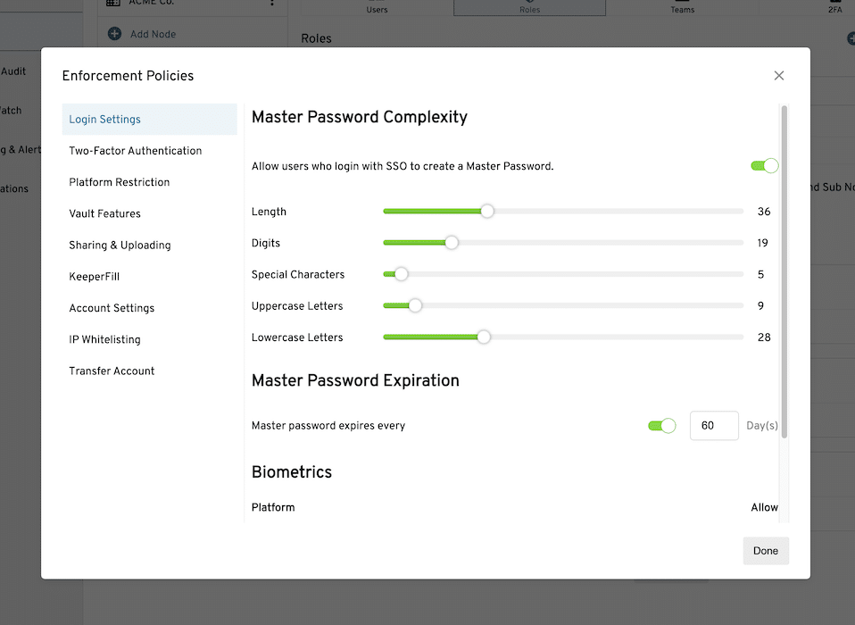 Keeper Business enforcement