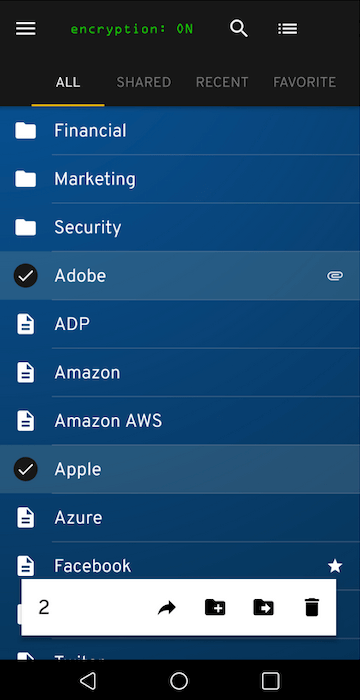 Keeper mobile app interface