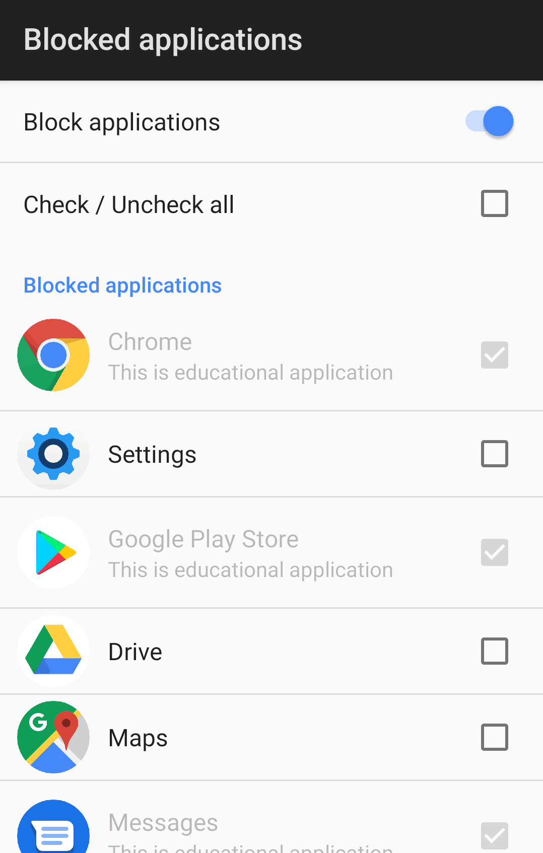 KidLogger Android app block