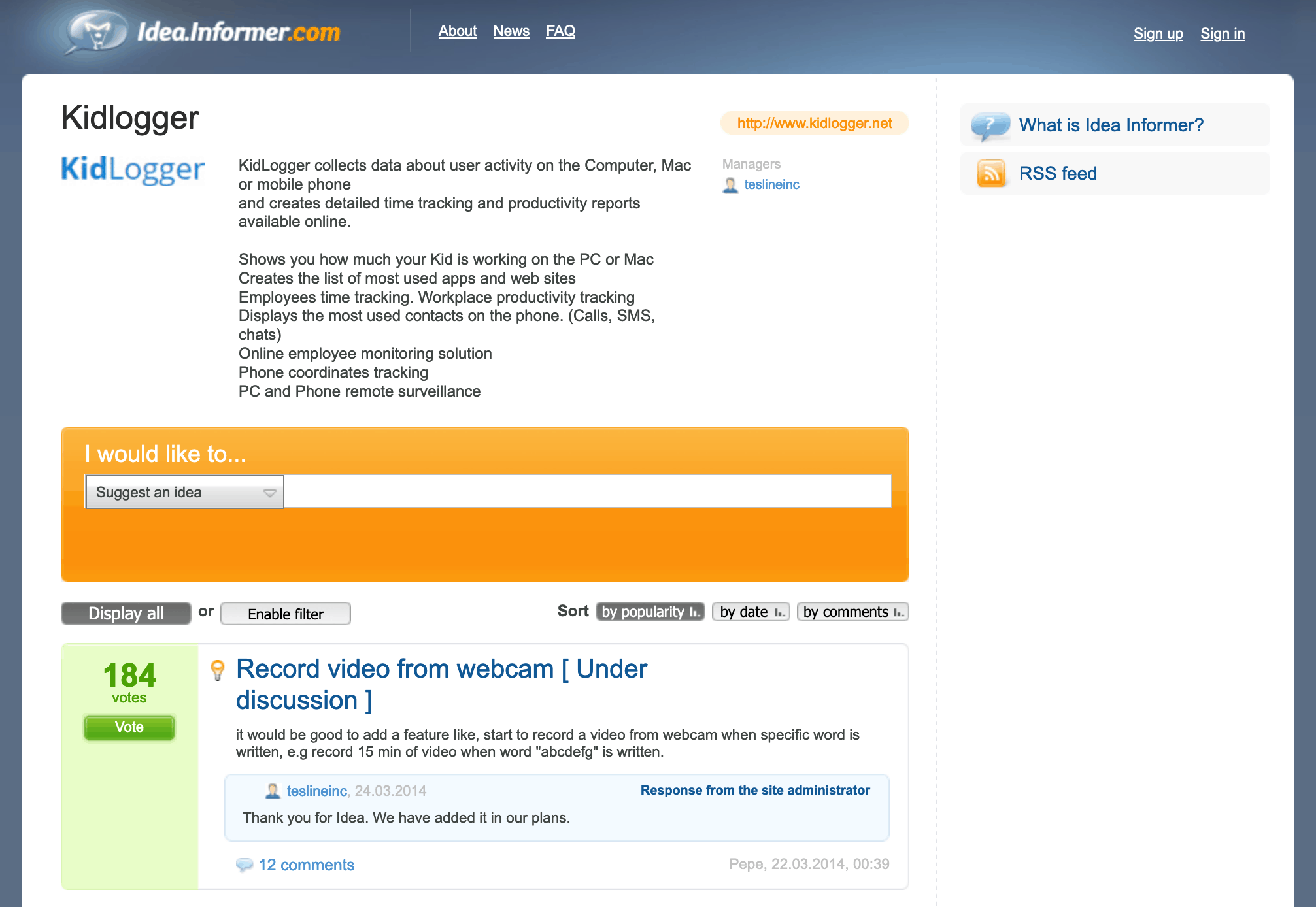 KidLogger forum