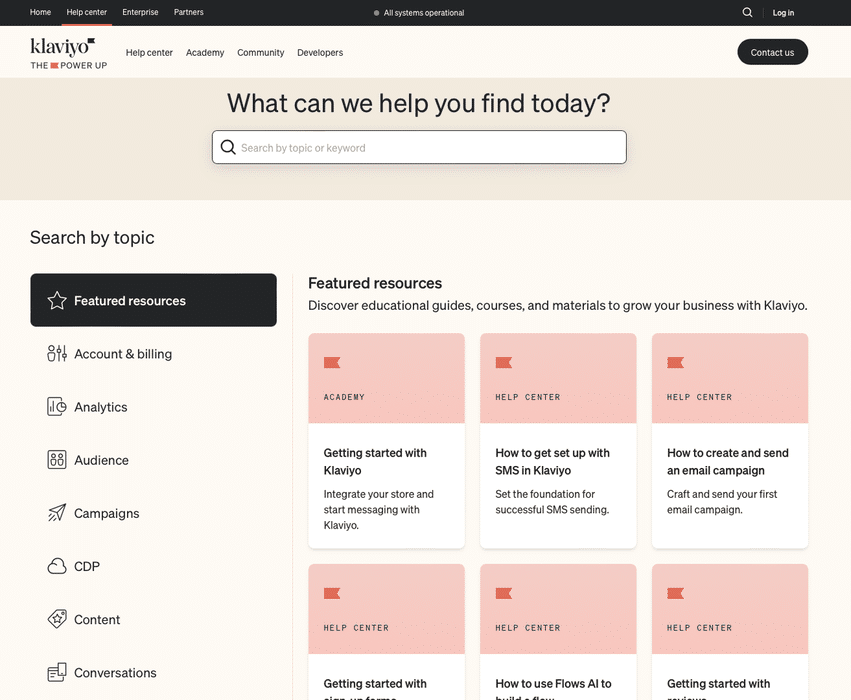 Klaviyo help resources