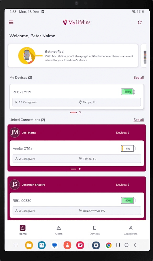 Lifeline My Lifeline App Tablet