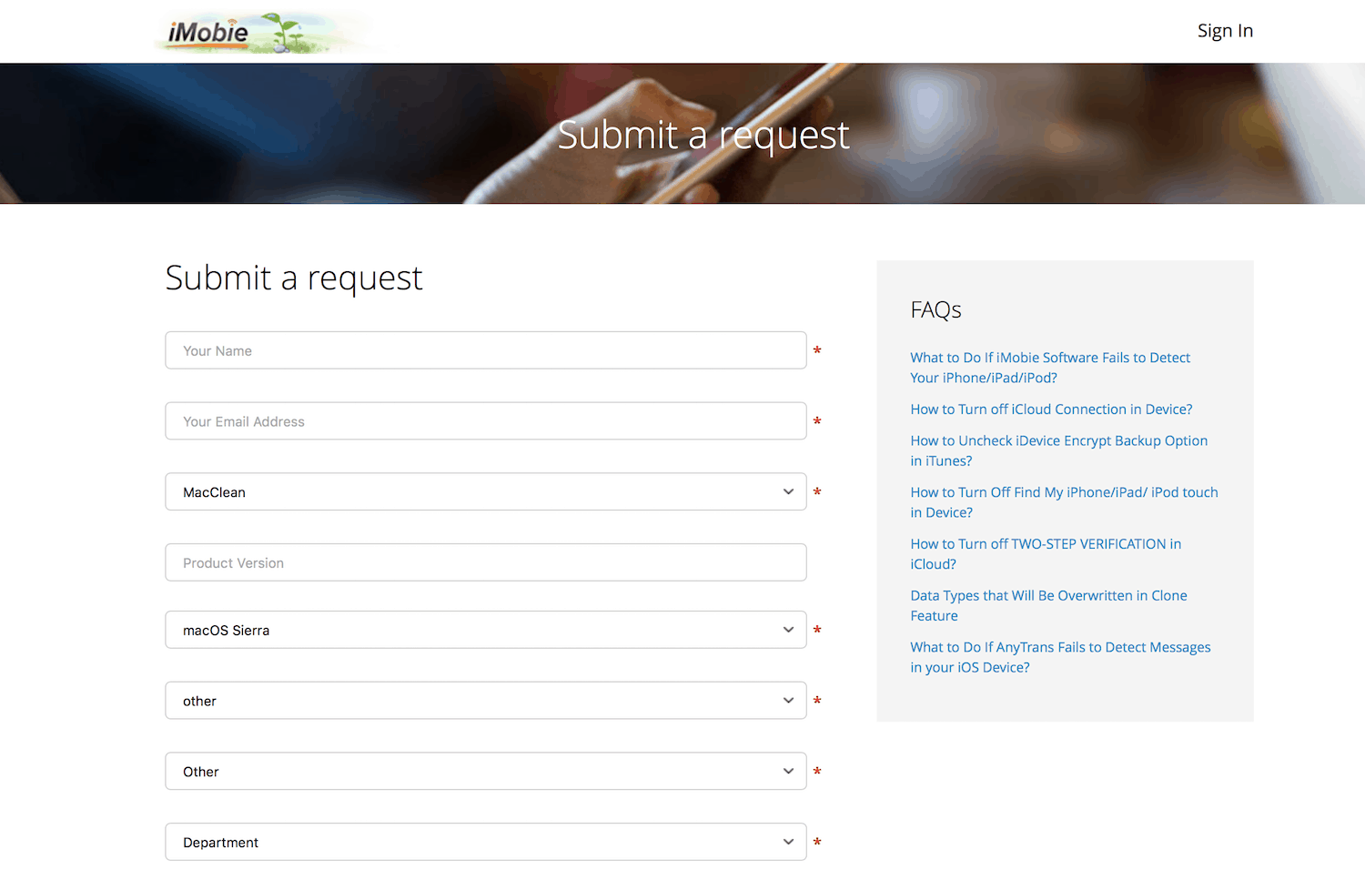 MacClean contact form
