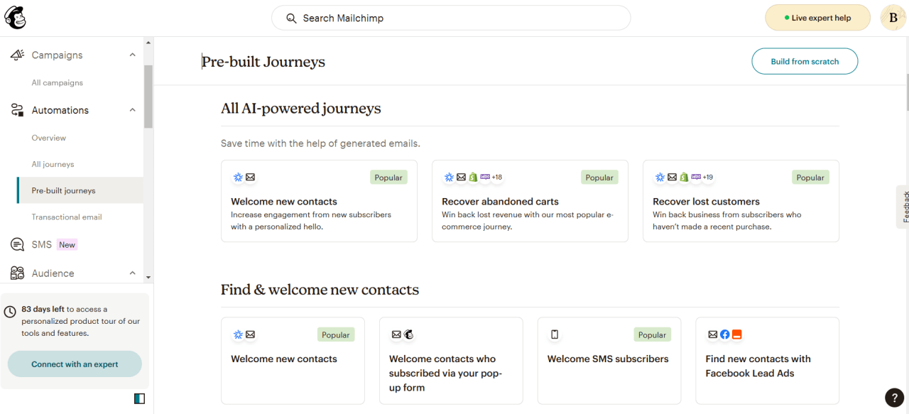 Mailchimp customer journey