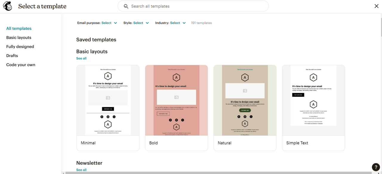 Mailchimp templates