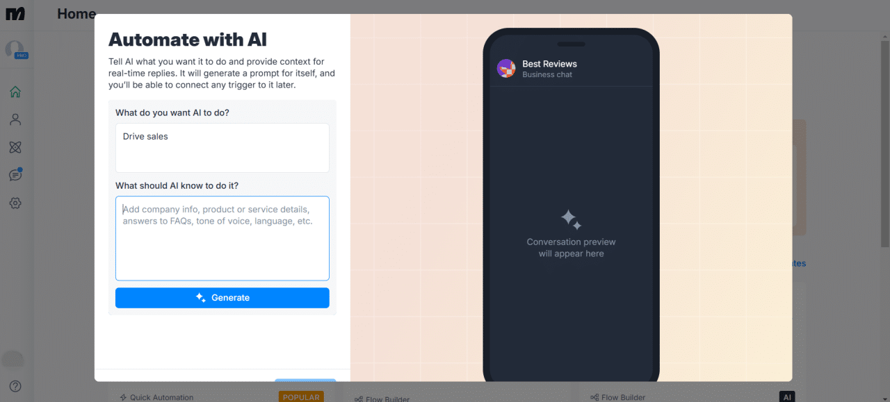 Manychat Automate with AI