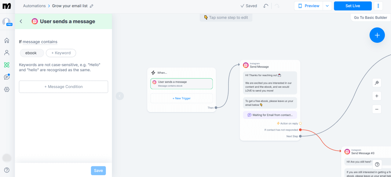 Manychat email lists