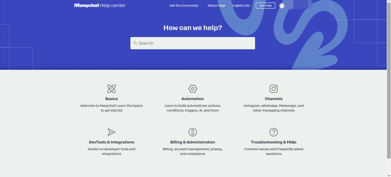 Manychat help center