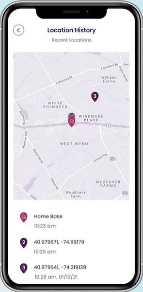 MyGuardian app location history