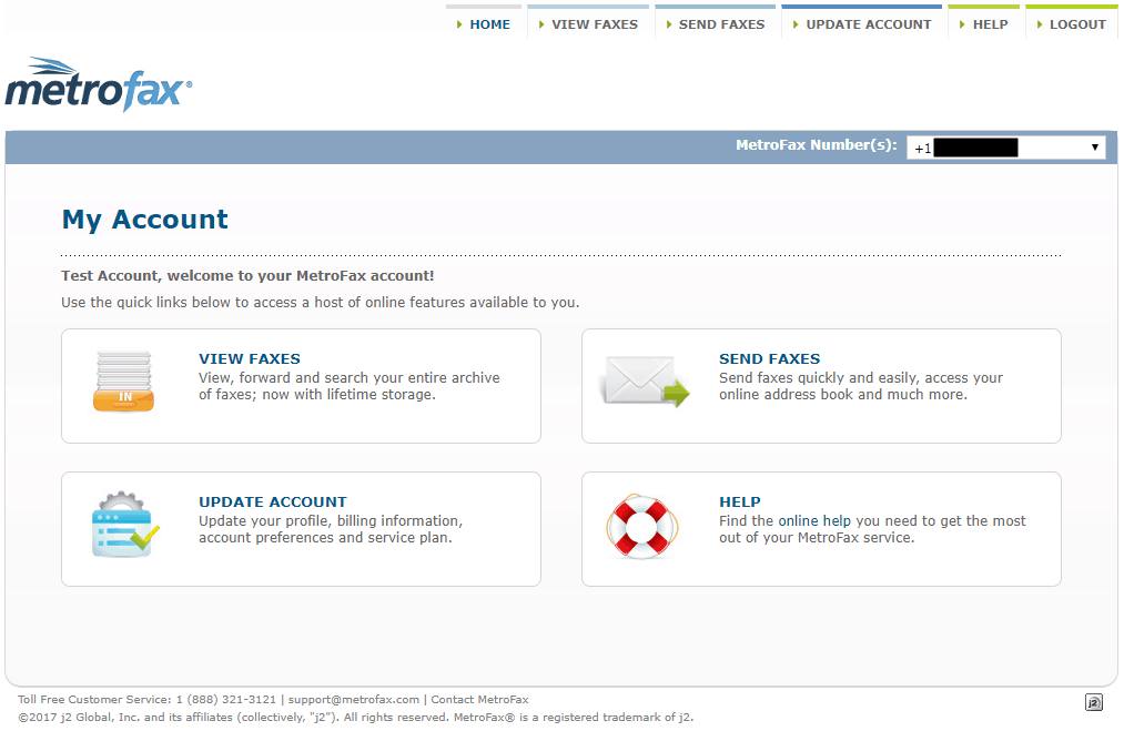 metrofax online account