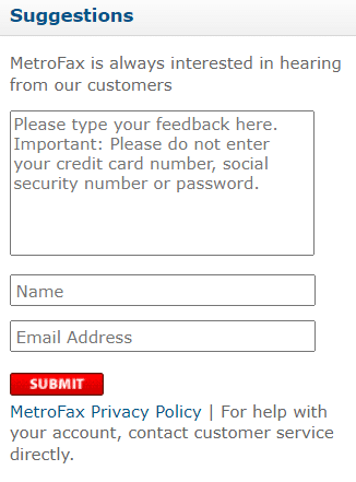 Metrofax suggestions