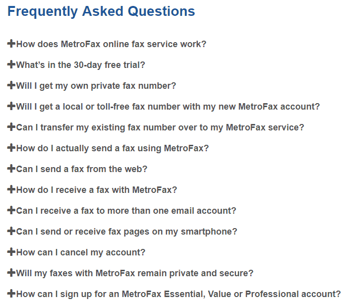 Metrofax FAQ