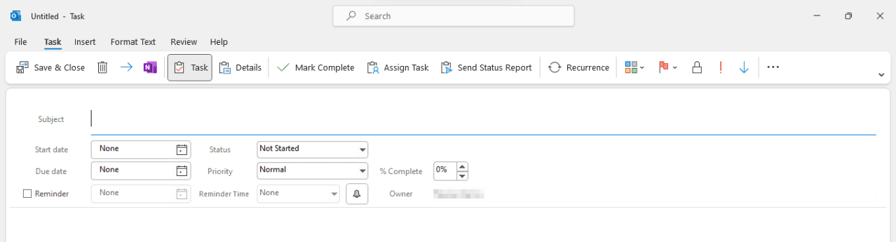 Microsoft 365 Outlook set tasks