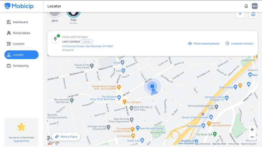 Mobicip location tracking