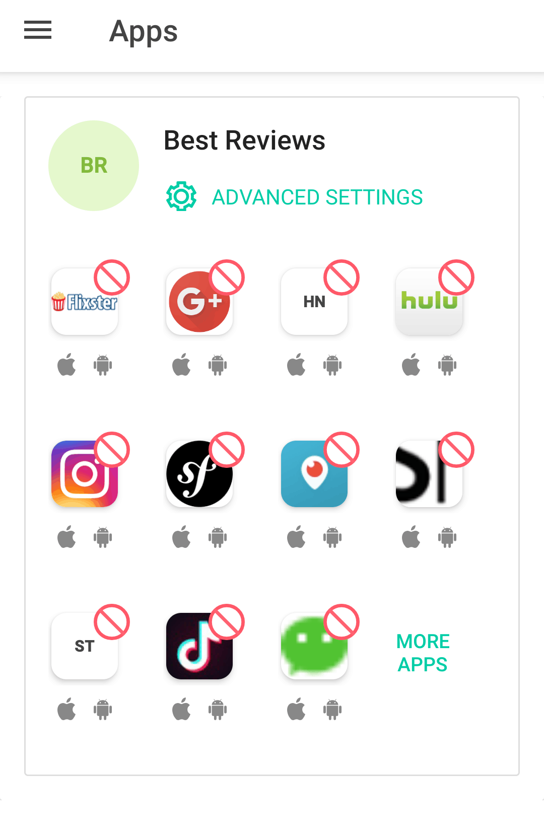 Mobicip mobile apps block