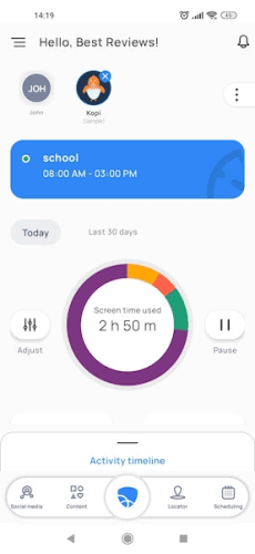 Mobicip mobile interface