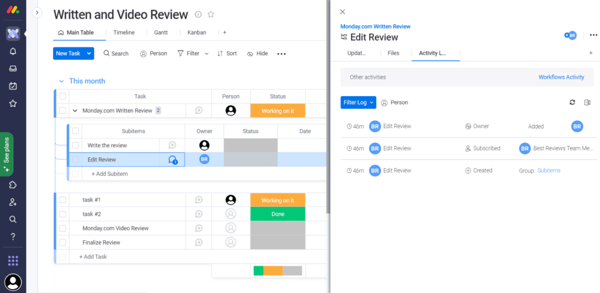 monday.com activity logs