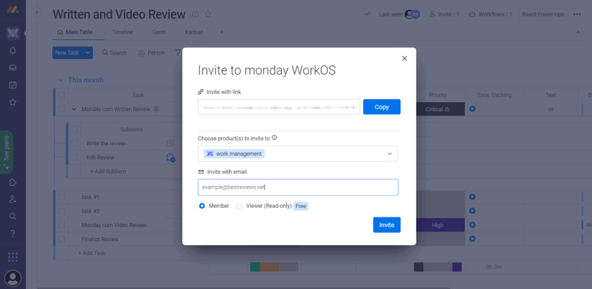 monday.com invite team member