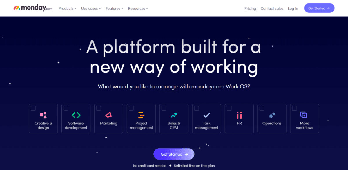 monday.com main page