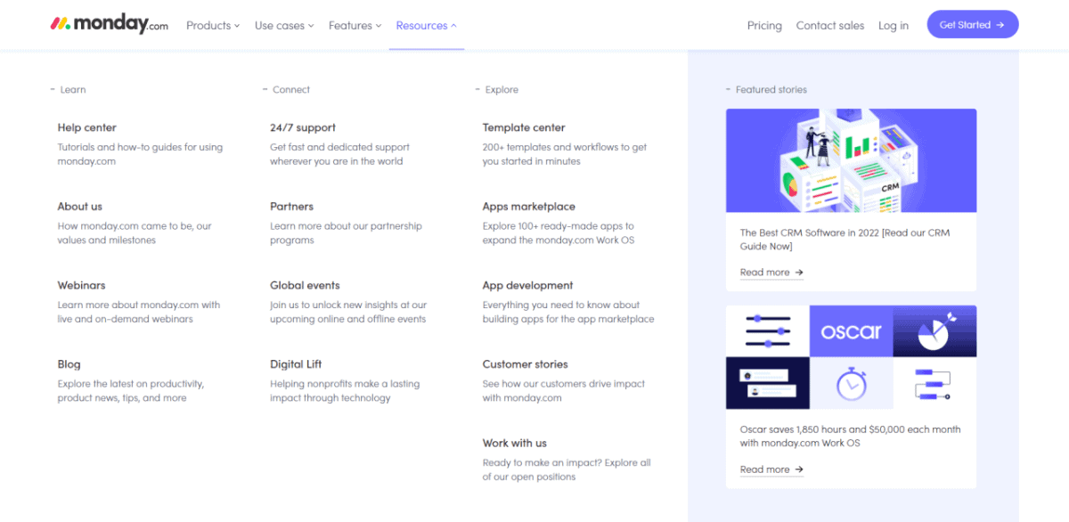 monday.com resource page