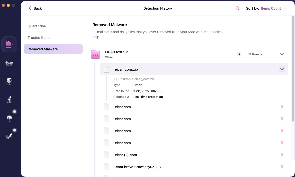 Moonlock removed malware