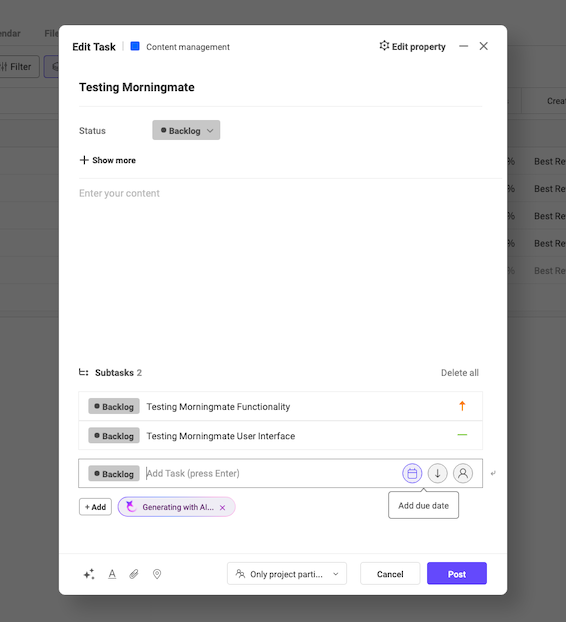 Morningmate AI Subtask Generator