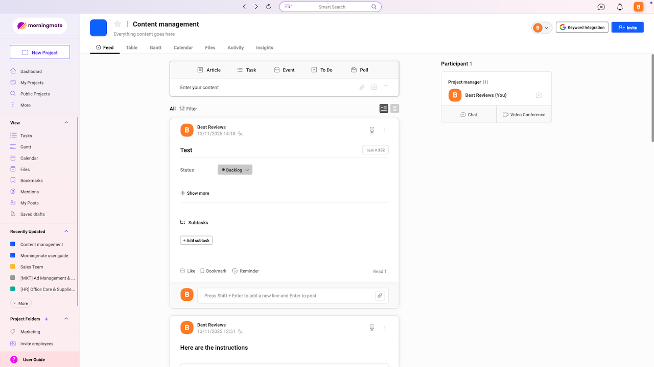 Morningmate Feed View