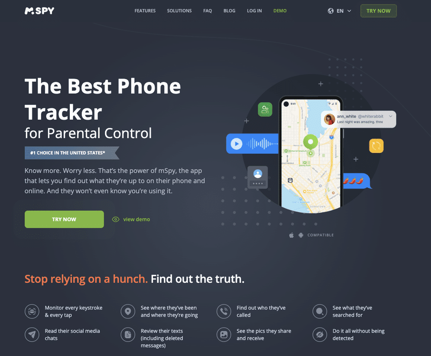 mSpy homepage