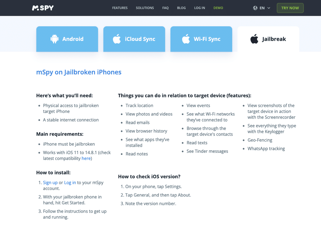 mSpy ios compatibility