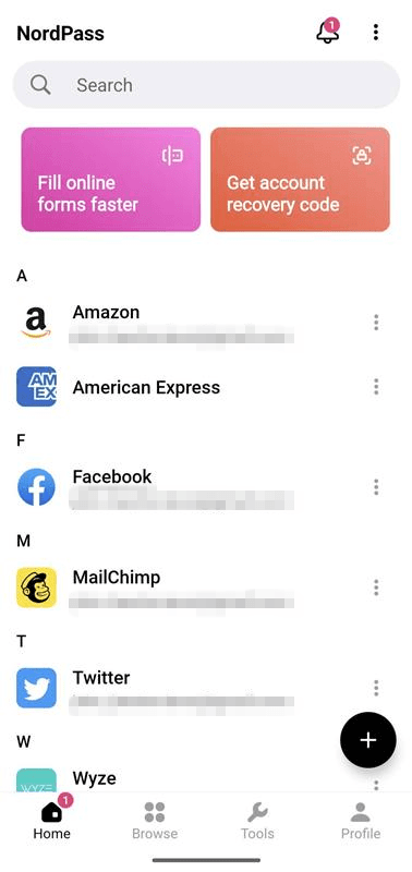 NordPass Business mobile app