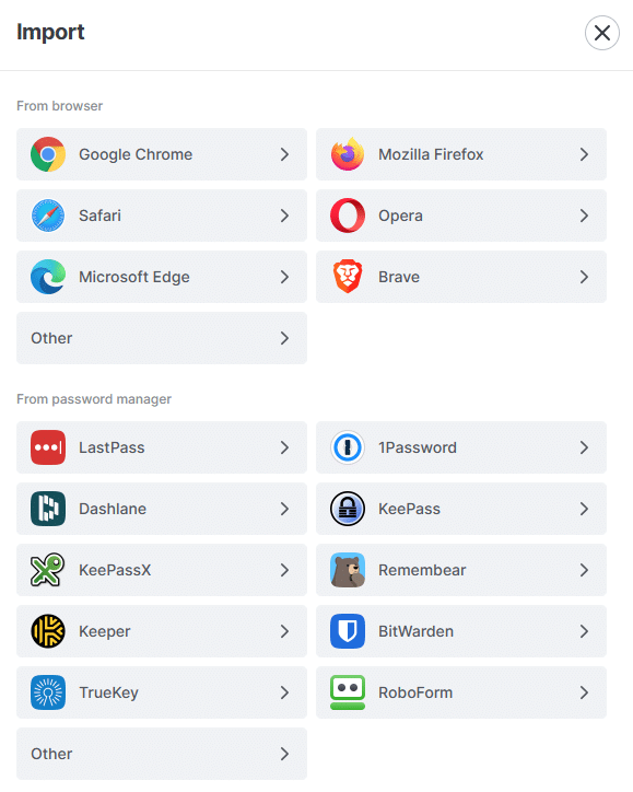 NordPass Business password importation