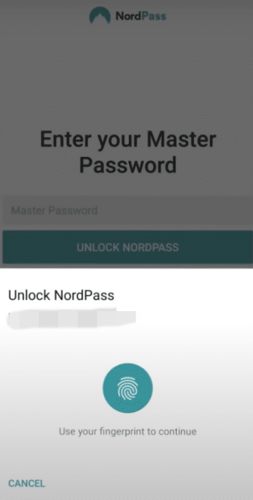NordPass Personal authentication