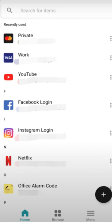 NordPass Personal mobile interface