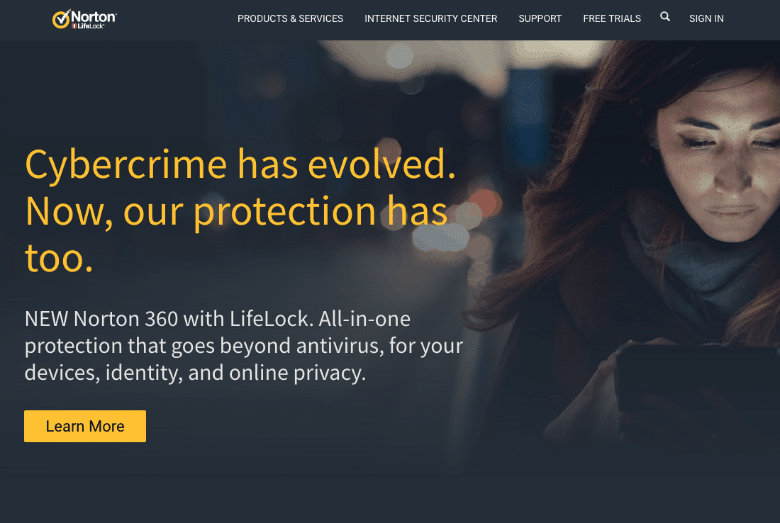 Norton Secure VPN homepage