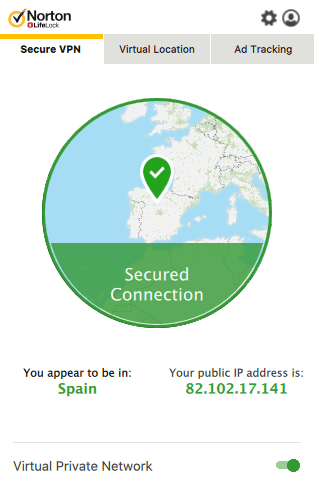 Norton Secure VPN macOS connected